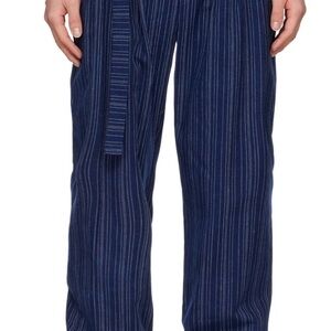 King and Tuckfield Blue Pants Striped